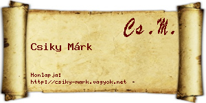 Csiky Márk névjegykártya